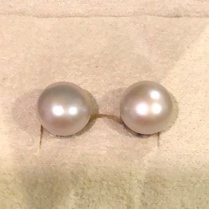 Sterling silver gray pearl earrings